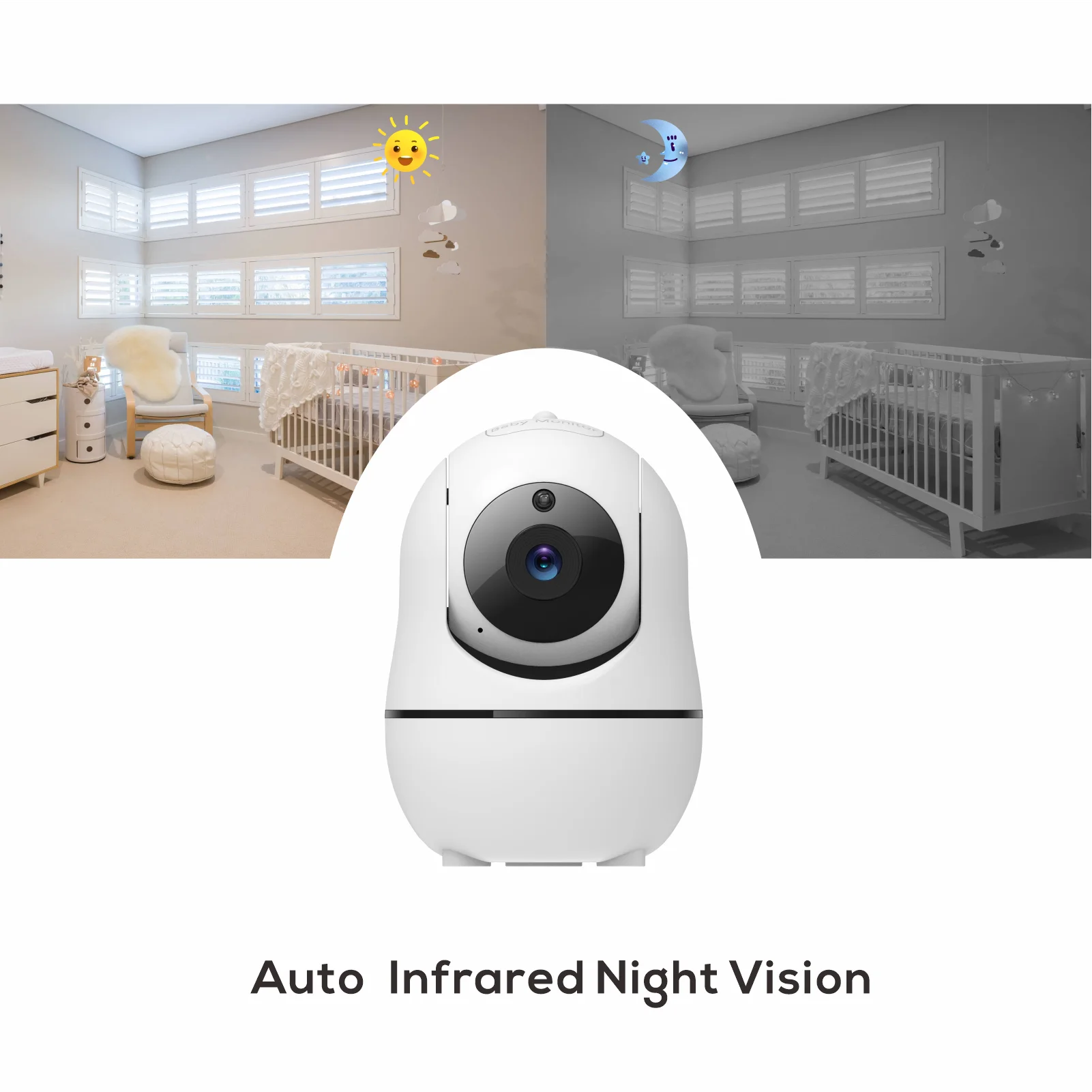 5" Video Baby Monitor with Camera – 4x Zoom, 22Hr Battery, 2-Way Audio & Temperature Sensor