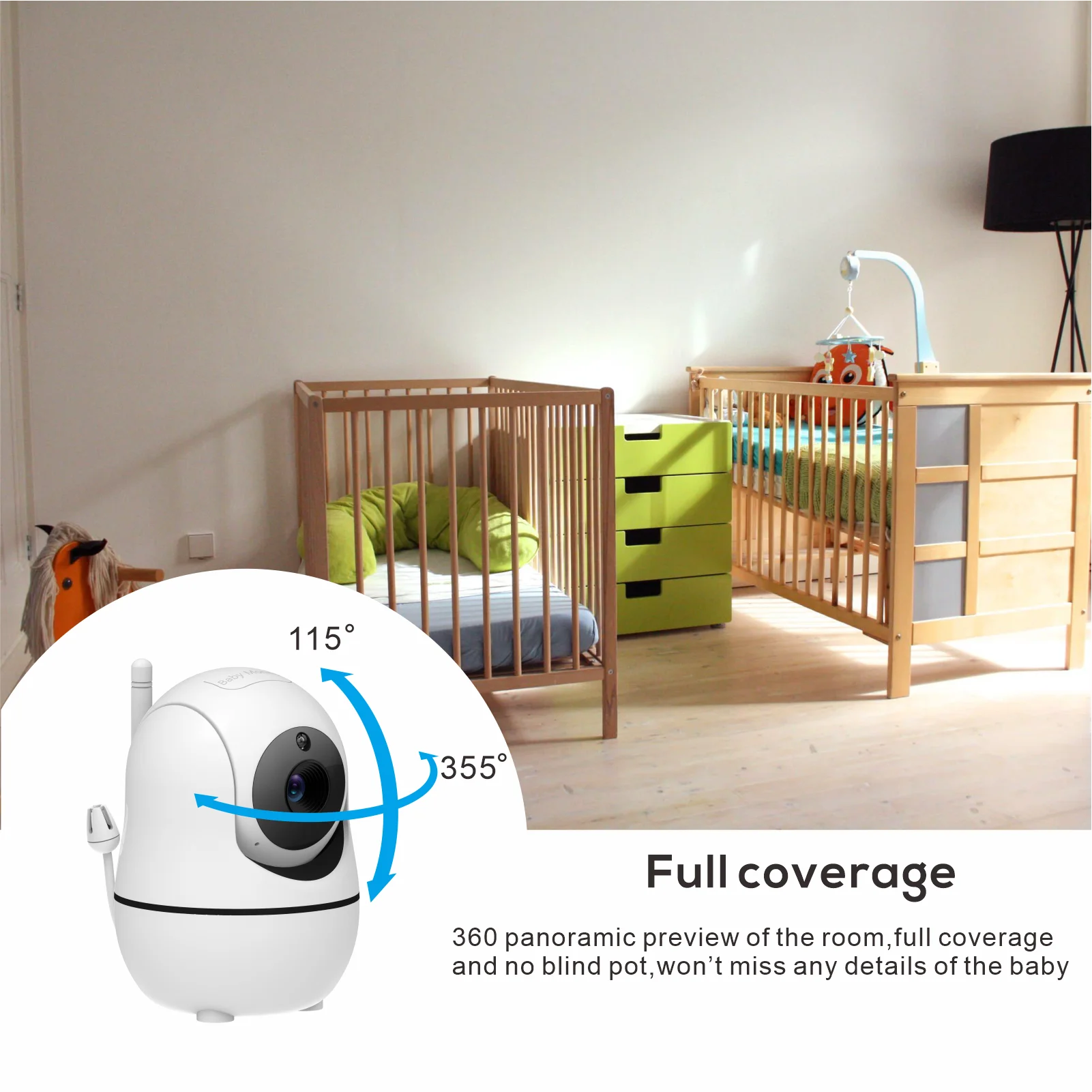 5" Video Baby Monitor with Camera – 4x Zoom, 22Hr Battery, 2-Way Audio & Temperature Sensor