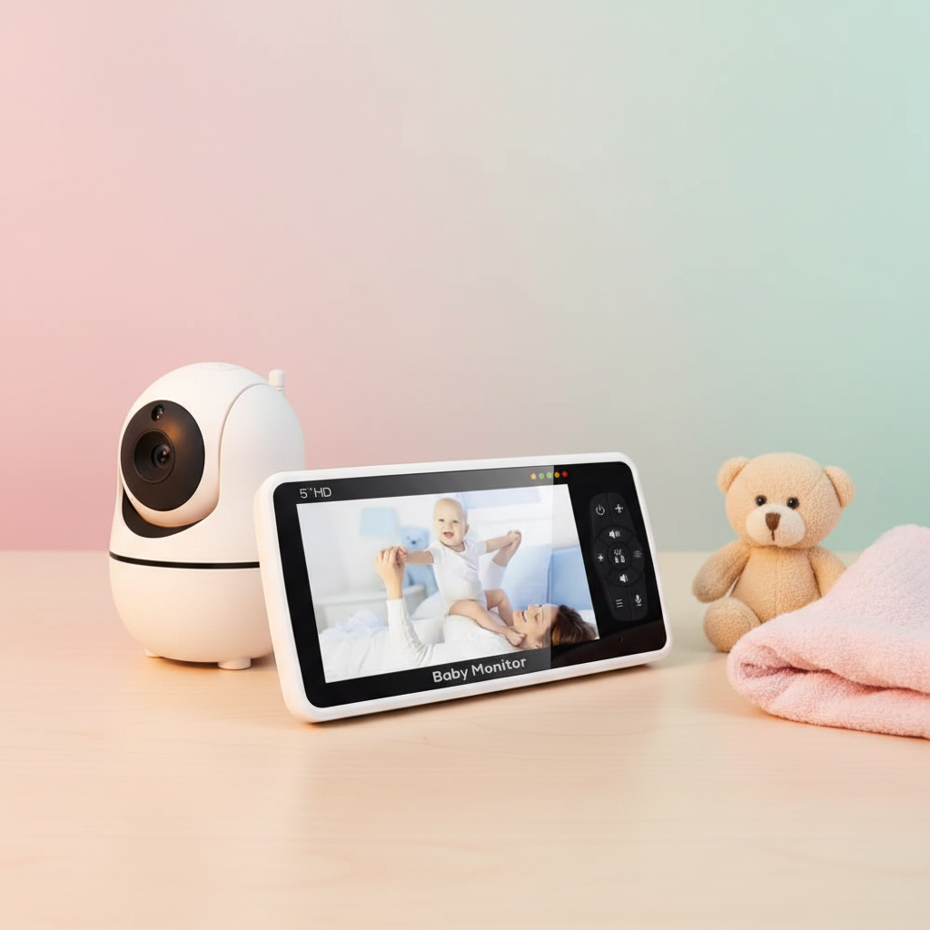 5" Video Baby Monitor with Camera – 4x Zoom, 22Hr Battery, 2-Way Audio & Temperature Sensor
