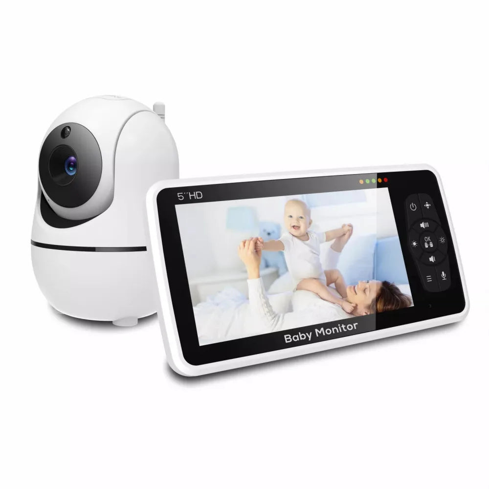 5" Video Baby Monitor with Camera – 4x Zoom, 22Hr Battery, 2-Way Audio & Temperature Sensor