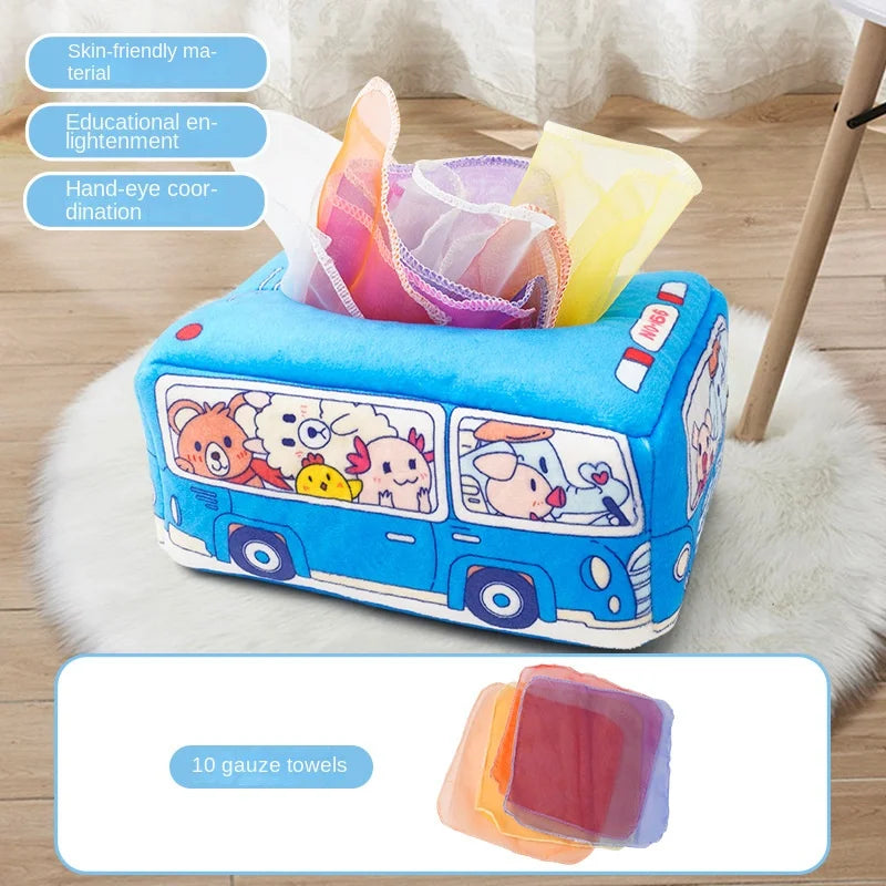 Baby Montessori Tissue Box Toy – Sensory Activity Busy Board for Infants