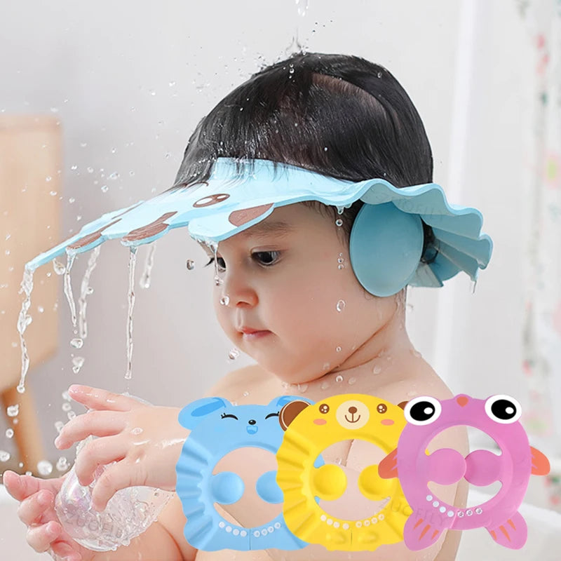 Baby Shower Soft Cap Hat for Kids Ear Protection Shampoo Bathing Shower Protect Head Cover