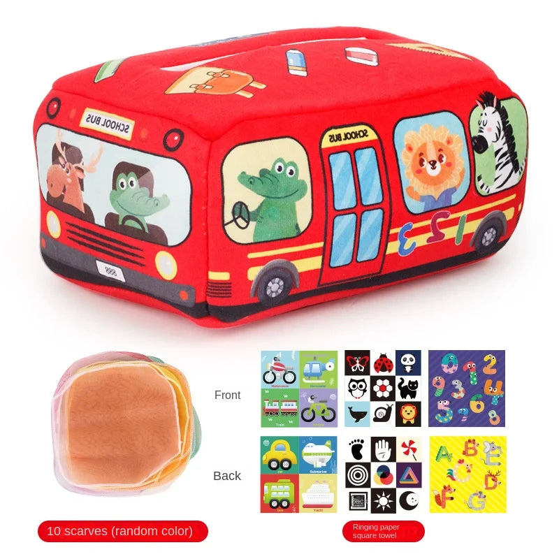 Baby Montessori Tissue Box Toy – Sensory Activity Busy Board for Infants
