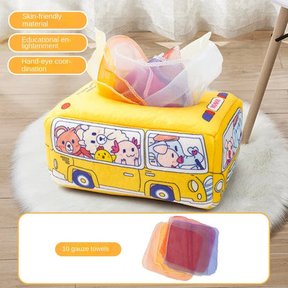 Baby Montessori Tissue Box Toy – Sensory Activity Busy Board for Infants