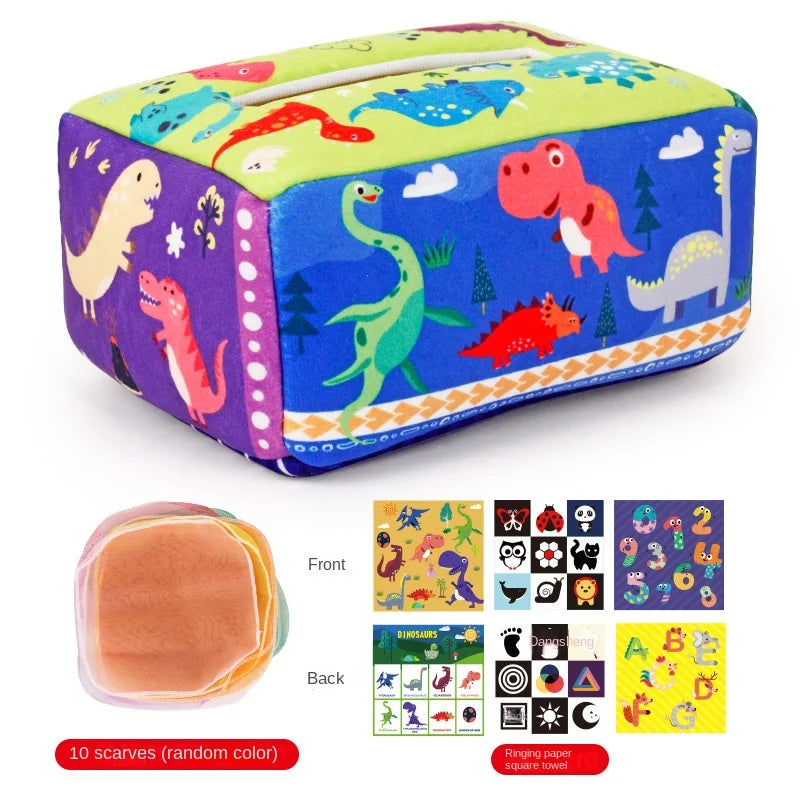 Baby Montessori Tissue Box Toy – Sensory Activity Busy Board for Infants